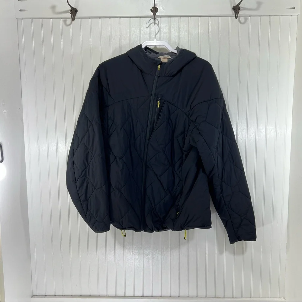 Duluth Trading Men’s Quilted Insulated Hooded Jacket Black Size Large